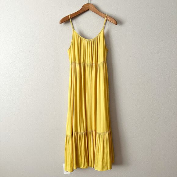 Saltwater Luxe Celine Dotted Citrus Midi Tank Dress Women's Size Medium - Picture 2 of 14